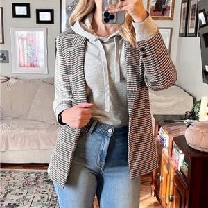 Old Navy Houndstooth Blazer with Brown Lining
